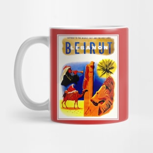 Beirut Lebanon Vintage Travel and Tourism Advertising Print Mug